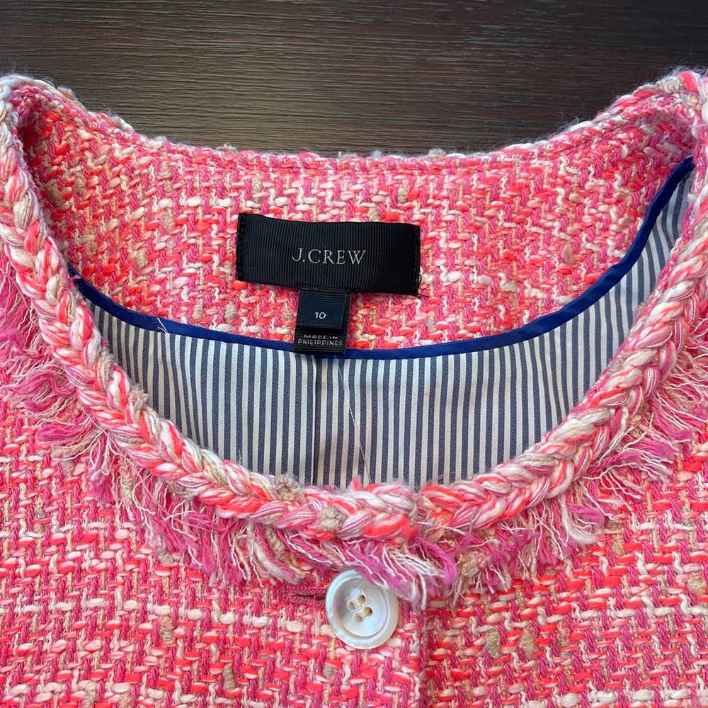 J.Crew Pink Tweed Jacket - Picture 9 of 10